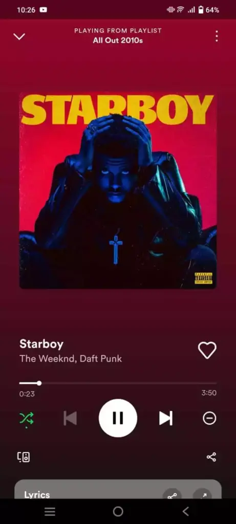 Spotify Starboy Songs